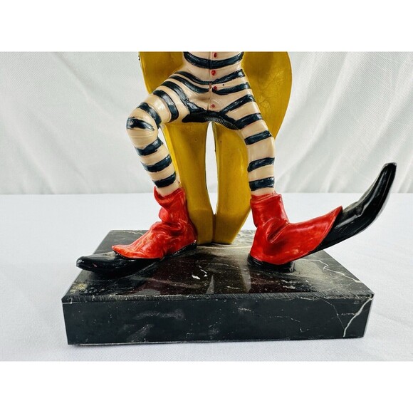 Vintage Fontanini Depose Italy 943 Silly Clown Figurine On Carrara Marble Base - Picture 2 of 16